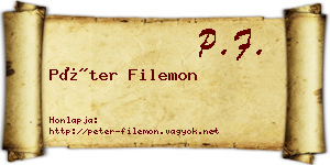 Péter Filemon névjegykártya